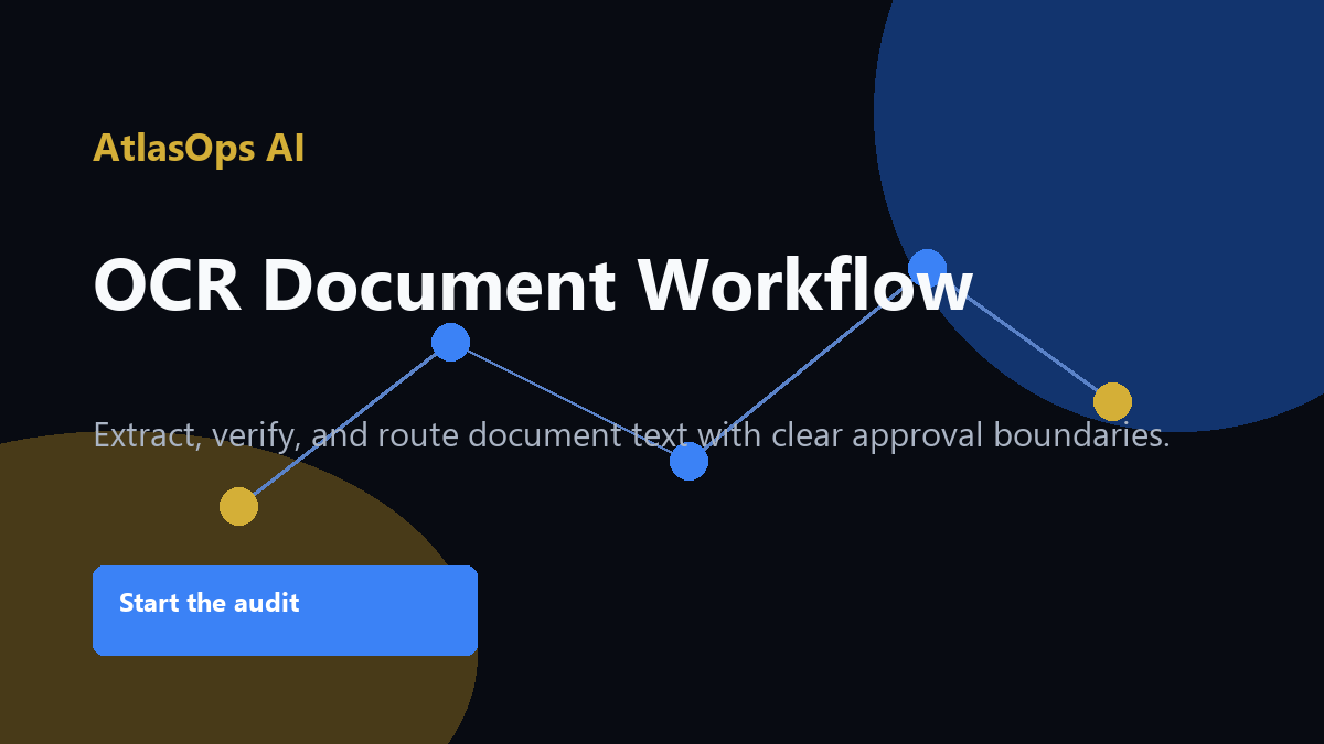 AtlasOps AI OCR document workflow showing forms, tables, and verification checks
